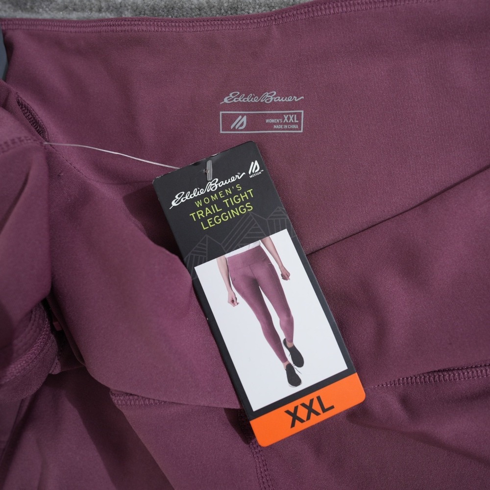Eddie Bauer Leggings Women Trail Light Purple Solid Side Pockets New 2XL 38x28.5